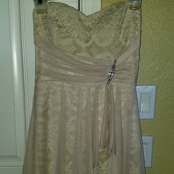 Dresses & Skirts - Formal Short Strapless Ivory Lace Dress